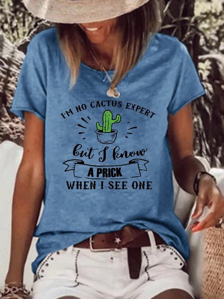 

I'm No Cactus Expert Tee, Blue, T-shirts