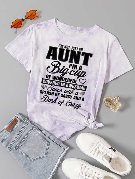 

I'm Not Just An Aunt Women's tie-dye crew neck T-shirt, Purple, T-shirts