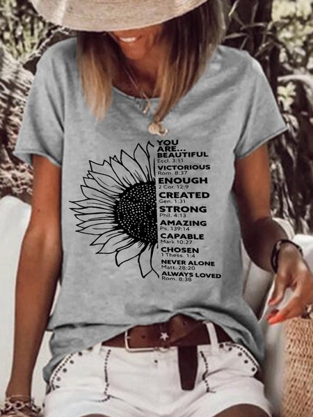 

Sunflower Inspiration Bible Women Tee, Gray, T-shirts