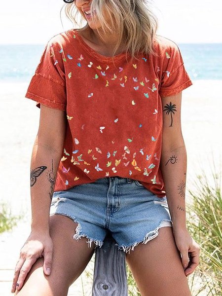 

Vintage Cotton T-shirt, Orange, T-Shirts