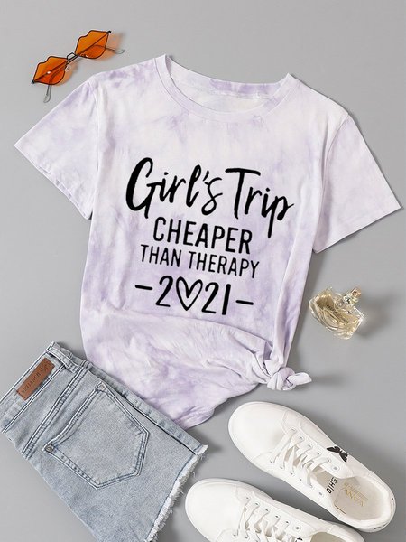

Girls Trip cheaper Than Therapy 2021 Ombre/tie-Dye Women Tee, Purple, T-shirts