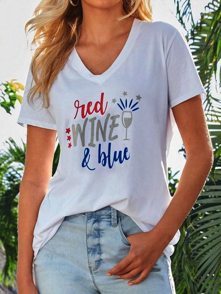

Shift Letter Cotton-Blend Statement Shirts & Tops, White, T-Shirts