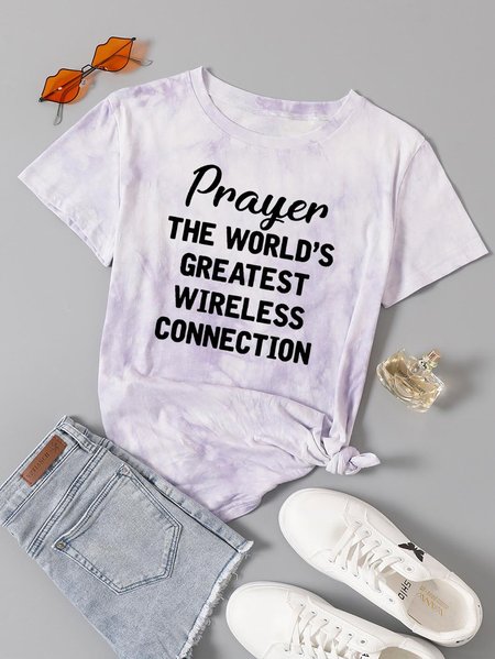 

Prayer The World's Greatest Connection Tie Dye T-shirt, Purple, T-shirts