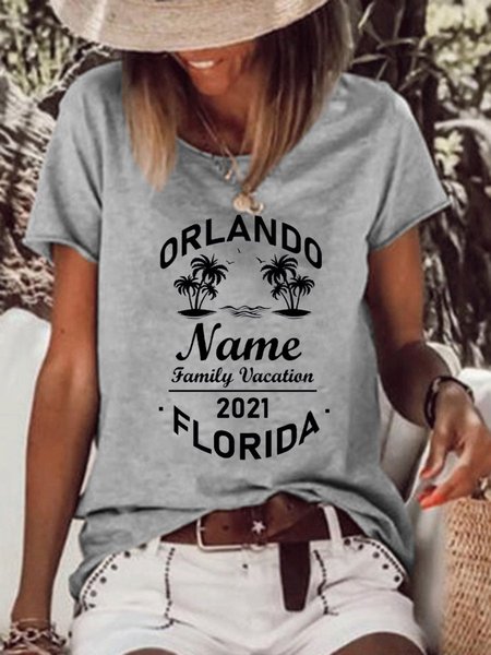 

Orlando name family vacation 2021 florita Casual Shirts & Tops, Gray, T-shirts