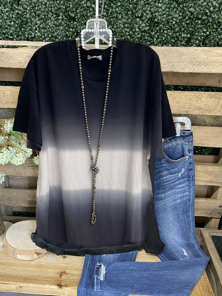 

Dritto Maniche Corte Camicie & Top, Nero - grigio, T-Shirts