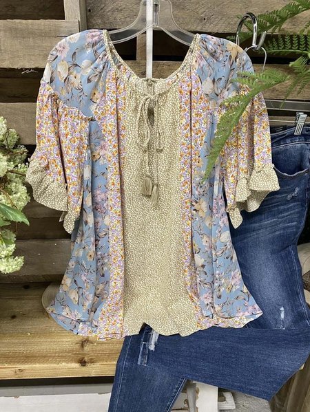 

Shift Resort Crew Neck Shirts & Tops, As picture, Tops