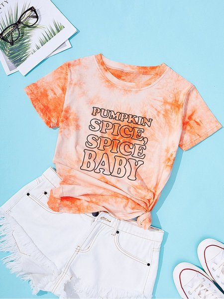 

Pumpkin Spice Spice Baby Women Tie Dye T-shirt, Orange, T-shirts