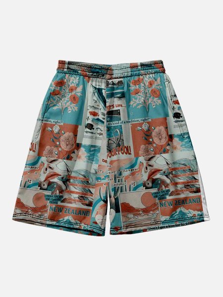 

Tribal Cotton-Blend Pants, As picture, Men's shorts