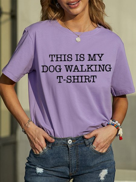 

This Is My Dog Walking T-Shirt Women's T-Shirt, Purple, T-shirts