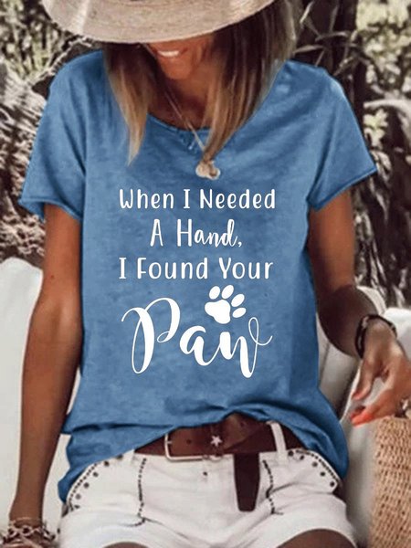 

When I Needed A Hand Tops, Blue, T-shirts