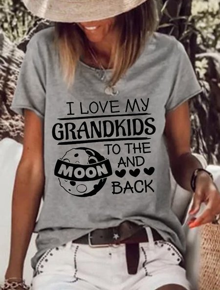 

I Love My Grandkids To The Moon And Back Tee, Gray, T-shirts