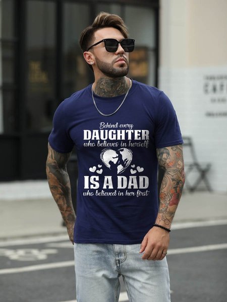 

Daughter & Father Graphic Short Sleeve T Shirt, Deep blue, T-shirts