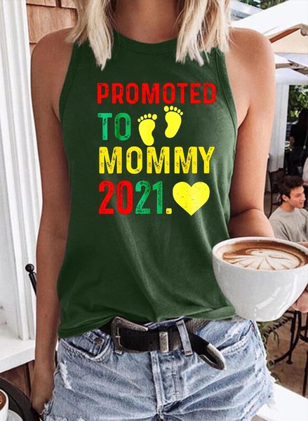 

Promoted To Mommy 2021 New Pregnancy Announcement Mother Tank Top, Dark green, Tank Tops
