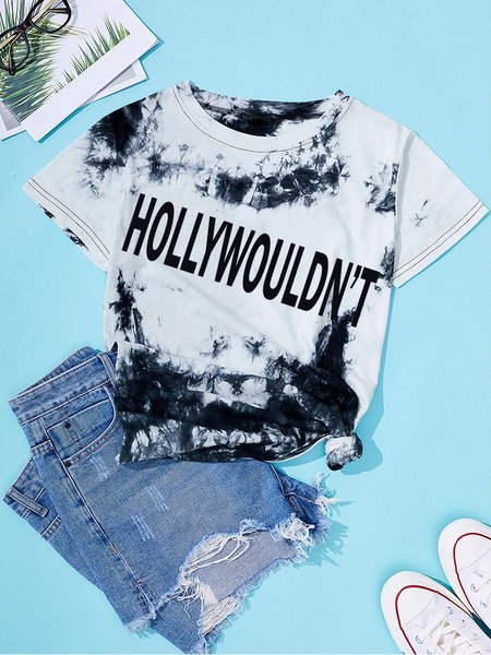 

Hollywouldn't Women Tie Dye T-shirt, Black, T-shirts