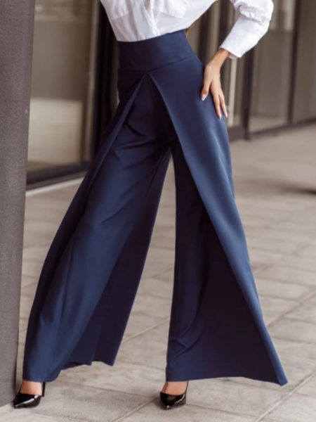 Lavoro A-line Elegante Ufficio & Carriera Signora Pantaloni, Blu reale, Pants