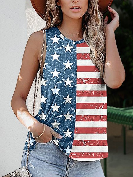

Stampato Casuale Dritto Gilet, Come immagine, Tops
