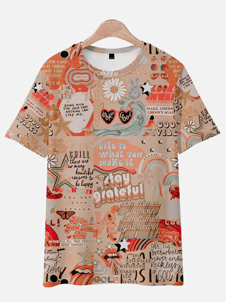 

Cotton-Blend Casual Shirts & Tops, As picture, Men's t-shirts
