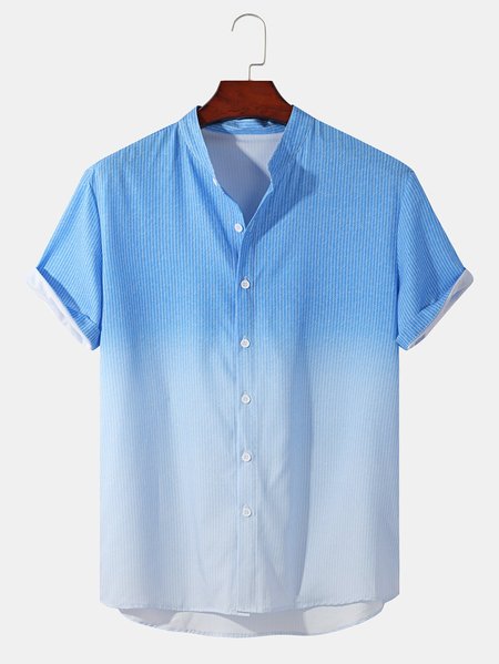 

Men's New Style Short Sleeve Casual Loose Shirt, Blue, Men's Floral shirt