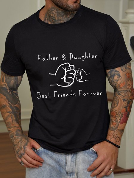 

Best Friends Forever Father's Day Gift Cotton Men's T-shirt, Black, T-shirts