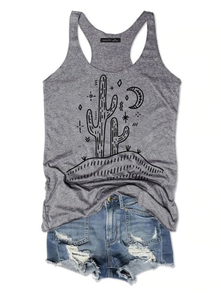 

Desert Women's Sleeveless Shirt, Grey, Tank Tops