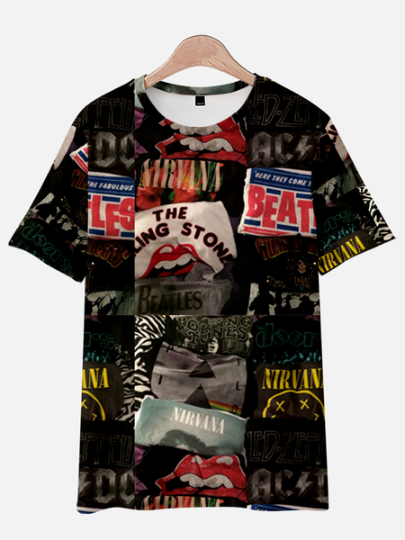 

Casual Cotton-Blend Shirts & Tops, As picture, Men's t-shirts