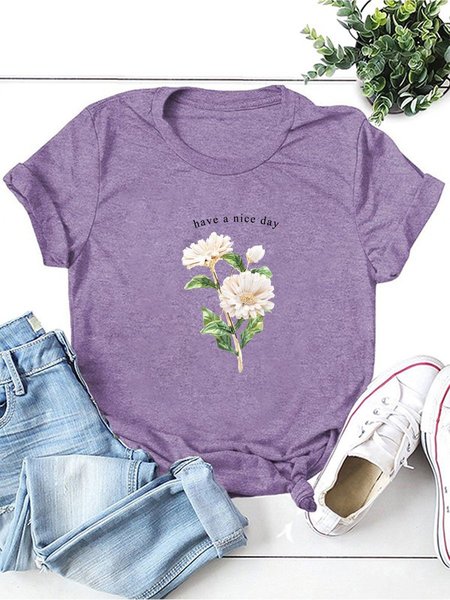 

Have A Nice Day Daisies Women T-Shirt, Purple, T-shirts