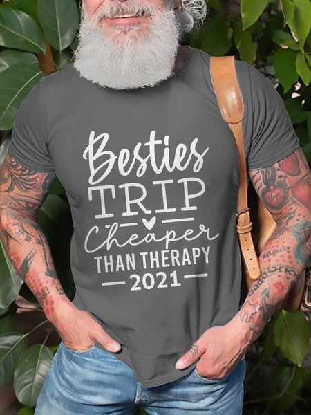 

Besties Trip Cheaper Than Therapy 2021 Graphic T Shirt, Deep gray, T-shirts