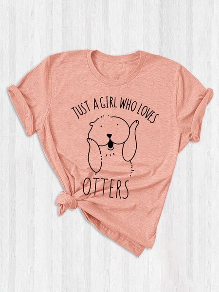 

Just A Girl Who Loves Otters Friend T Shirts, Pink, T-shirts