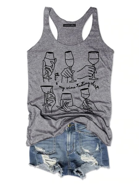 

This is My Wine Tasting Women's Sleeveless Shirt, Grey, Tank Tops