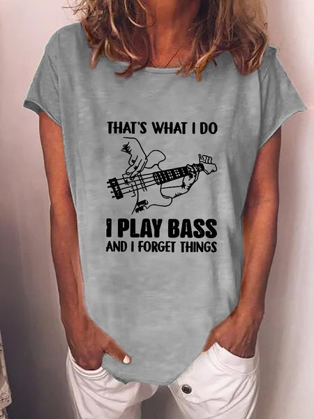 

That's What I Do I Play Bass And I Forget Things Classic T-Shirt, Gray, T-shirts