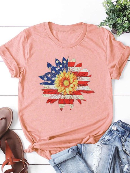 

Sunflower Graphic Tee T Shirt for Women Short Sleeve Summer Graphic Casual Shirts Tee Top, Brick red, T-shirts