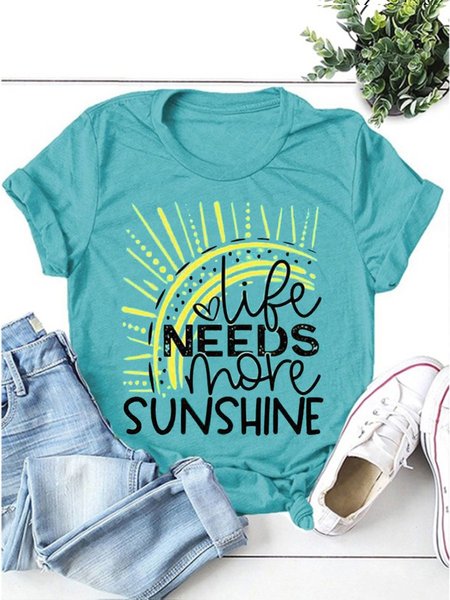 

Life Needs More Sunshie Women Tee, Turquoise, T-shirts