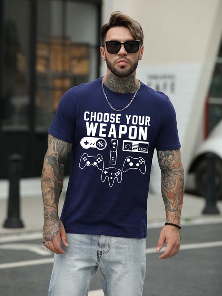 

Choose Your Weapon Console Gamer Men's T-shirt, Deep blue, T-shirts