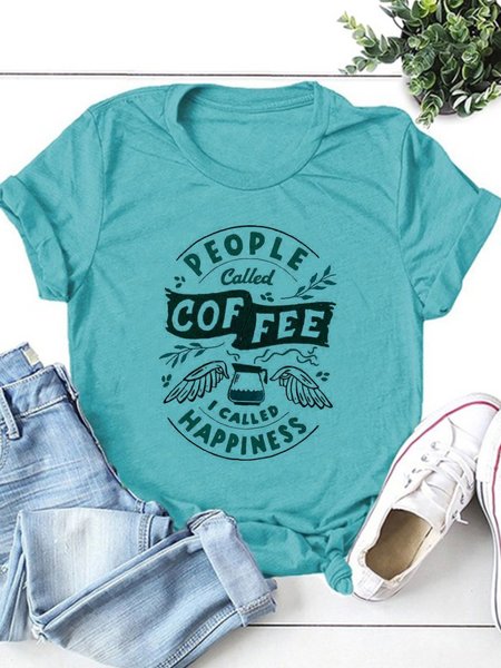 

Cafe is my happiness shirt, Turquoise, T-shirts