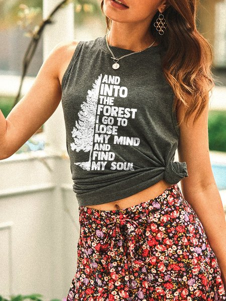 

Into The Forest I Go To Lose My Mind Tank Top, Gray, T-shirts