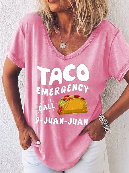 

Taco Emergency Call 9 Juan Juan Women Tee, Pink, T-shirts
