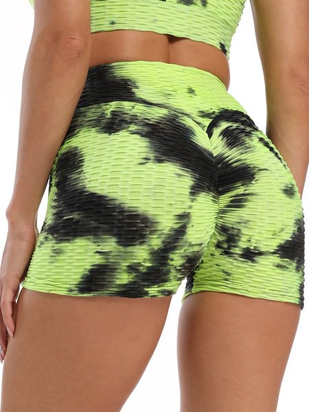 

Gradient print sports casual shorts, Black yellow, Shorts