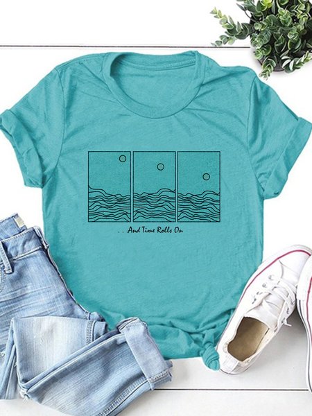 

And time rolls on shirt, Turquoise, T-shirts