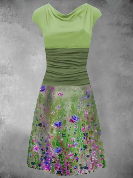 

Floreale Abito Cotone, Verde, Midi Dresses