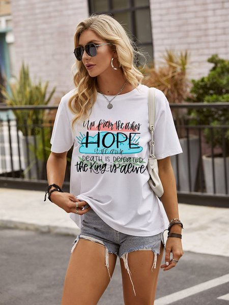 

The King is Alive Crew Neck Tee, White, T-shirts