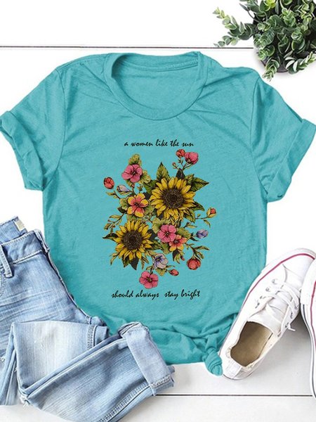 

A women like like the sun should always stay bright shirt, Turquoise, T-shirts