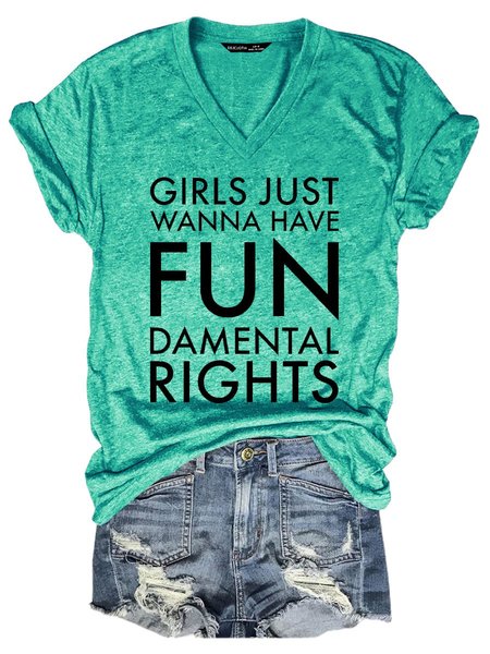 

Girls Just Wanna Have Fundamental Human Rights Women Tee, Grass green, T-shirts