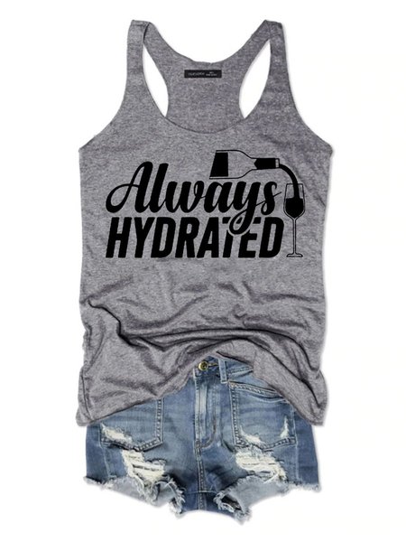 

Always Hydrated Women's Sleeveless Shirt, Grey, Tank Tops