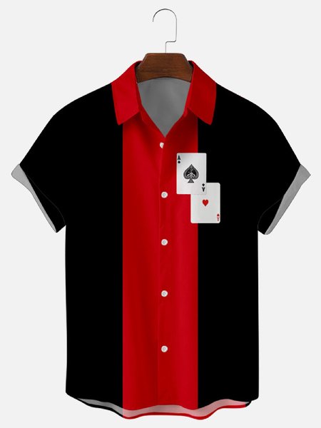 

Shirt Collar Basic Printed Shirts & Tops, Reddish black, Men's Floral shirt