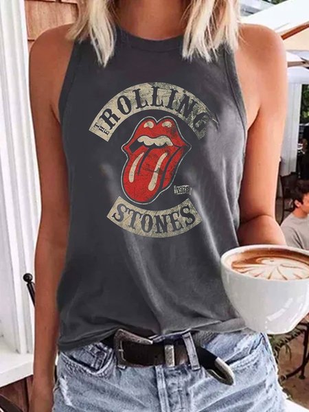 

Casual Sleeveless Vests, Deep gray, Tops