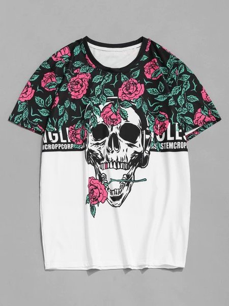 

Casual Crew Neck Shirts & Tops, White, Men's t-shirts