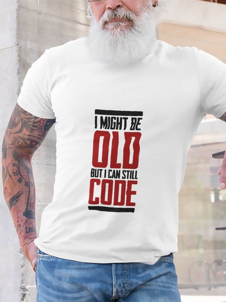 

I Might Be Old Graphic Retro T Shirt, White, Tops