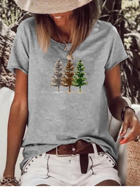 

Trees Women T-Shirt, Gray, T-shirts