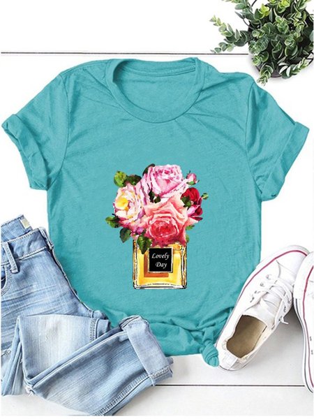 

Roses In Perfume Women T-Shirt, Turquoise, T-shirts