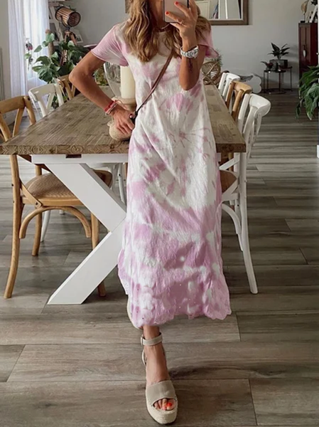 

Cotton Casual Women Dress, Pink, Maxi Dresses